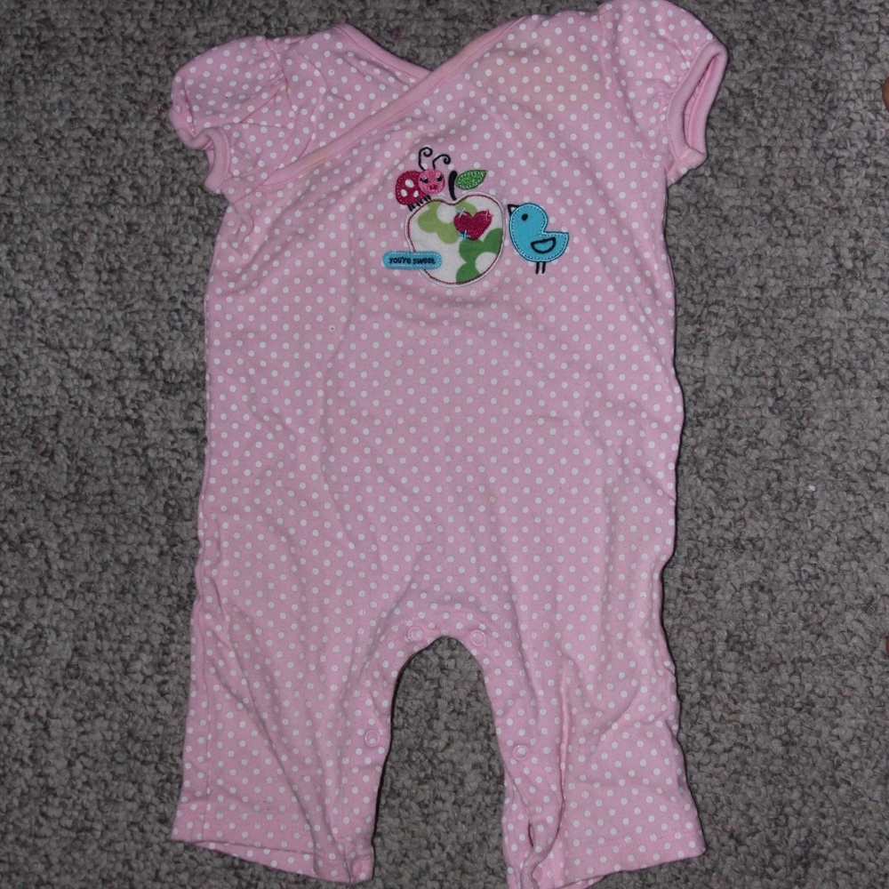 Child of Mine Pink/White Polk-a-dot Long Bodysuit